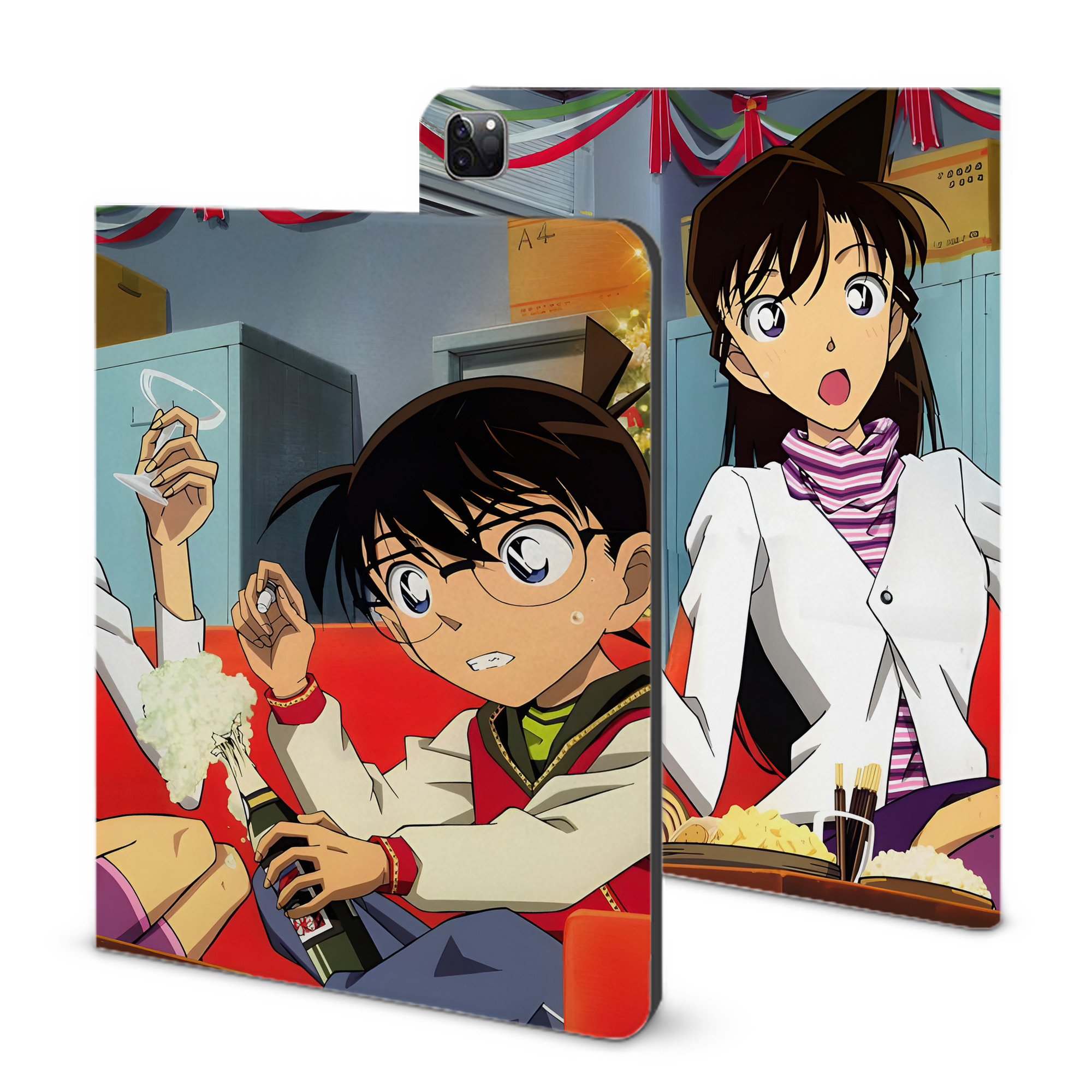 （画像用） 名探偵コナン Detective Conan IPad ケース ブック型 PUレザー TPU 耐衝撃 軽量 薄型 ペン収納なし 全面保護 IPad 各モデル対応
